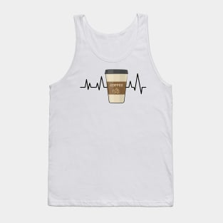 Heartbeat Pulse - Coffee Tank Top